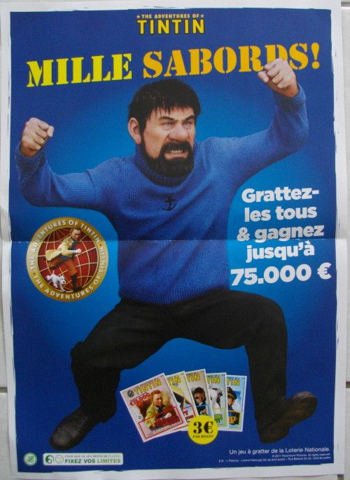 Affiche loterie de la BELGIQUE TINTIN 2011